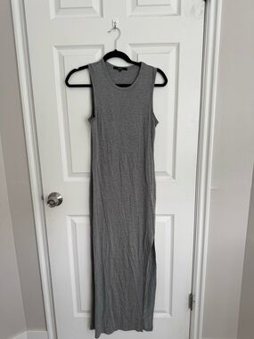 Quince Charcoal Grey Sleeveless Maxi Dress Bodycon Minimal Capsule Basic Size S